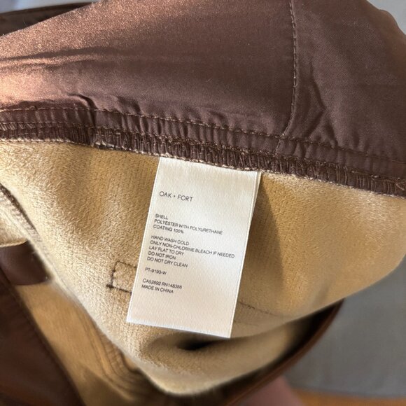Oak + Fort Faux Leather Pants – Size 2 (Brown) - Picture 7 of 7